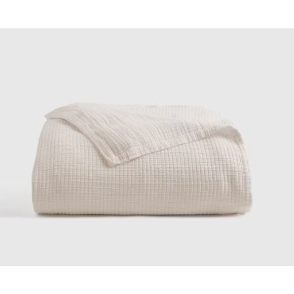 Quince Other - NEW Quince Organic  Ribbed Cotton Coverlet FULL QUEEN Ivory Cream NO SHAMS